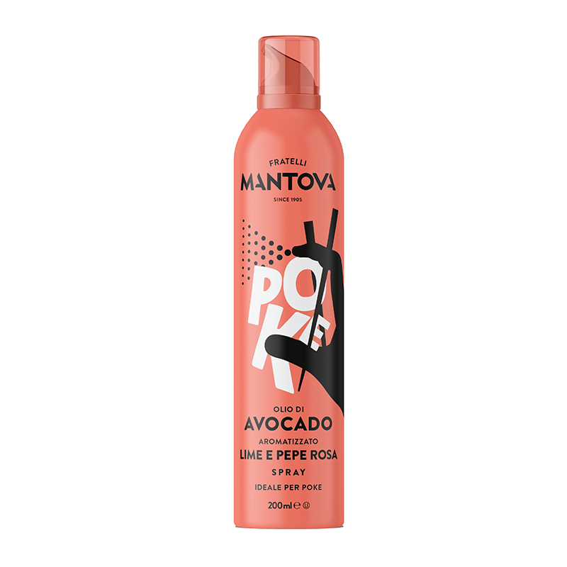 mantova26-Lime-Rose-Pepper-flavored-Avocado-Poke-Oil-Spray.png روغن آووکادو با طعم لیمو و فلفل قرمز مانتووا ایتالیا اسپری 200 سی سی - تصویر 1